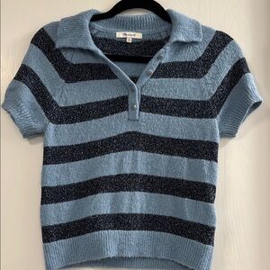 Madewell Blue and Navy Striped Women's Sweater